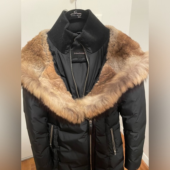 New MACKAGE TRISH down coat with natural fur Signature Collar Size XS - Picture 4 of 16